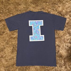 University of Illinois Flower Logo T-Shirt Pocket Tee Small